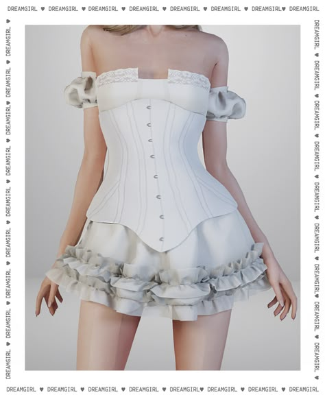 CORSET DRESS | dreamgirl no Patreon Sims 4 Selkie Dress, Sims 4 Cc Patreon Dreamgirl, Patron Sims 4 Cc Clothes, Sims 4 Couqutte Cc, Sims 4 Cc Dreamgirl, Corset Dress Sims 4 Cc, Angelcore Sims 4 Cc, Sims 4 Cc Aesthetic Clothes Patreon, Dreamgirl Sims 4 Cc