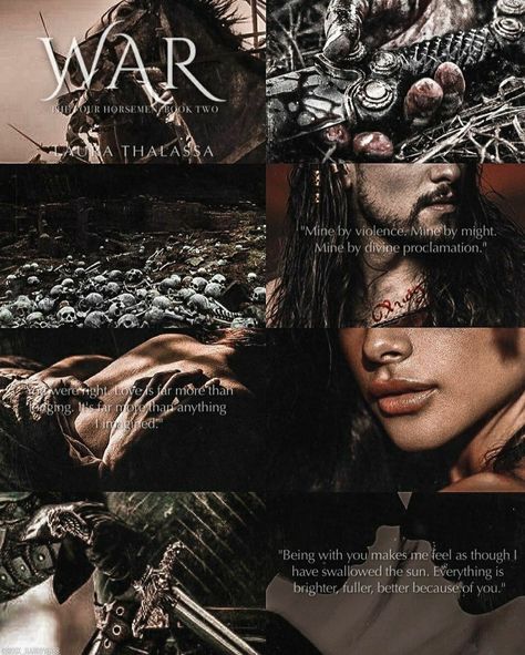 War The Four Horsemen by Laura Thalassa collage by bookhangover_88 The Four Horsemen Laura Thalassa Fan Art, War By Laura Thalassa, Famine Laura Thalassa, Savage Lands Fan Art, The Four Horsemen Laura Thalassa, Pestilence Laura Thalassa, Four Horsemen Laura Thalassa, 4 Horseman, Laura Thalassa