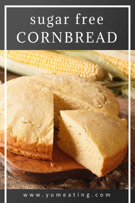 Bake With Buttermilk, Sugar Free Cornbread, Cornbread Recipe No Sugar, Bread With Buttermilk, Sourdough Cornbread Recipe, Bread Without Sugar, Cornmeal Cornbread, Easy Bake Bread, Gluten Free Cornbread Recipe