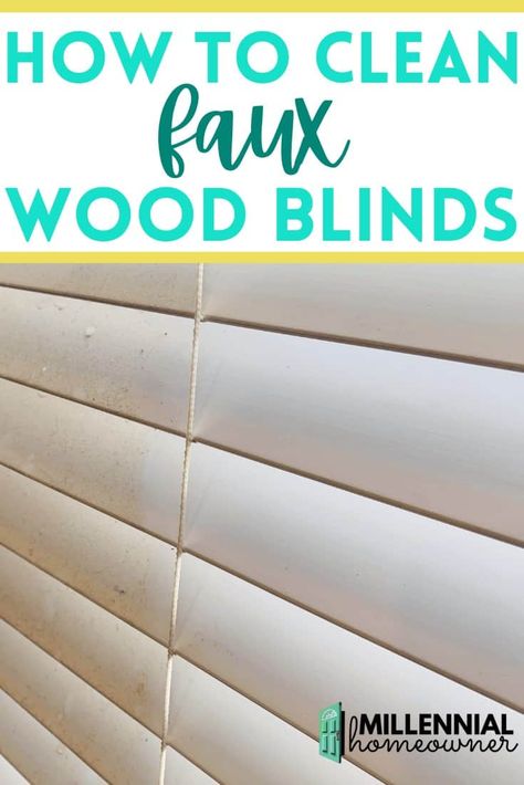 How do you clean wood blinds and faux wood blinds? This post will give you a step by step guide and teach you how to clean faux wood blinds and the secret ingredient to getting them clean! Clean Wood Blinds, Clean Faux Wood Blinds, Cleaning Blinds Easy, Cleaning Mini Blinds, Cleaning Wood Blinds, White Faux Wood Blinds, Faux Blinds, Clean Window Blinds, Wooden Window Blinds