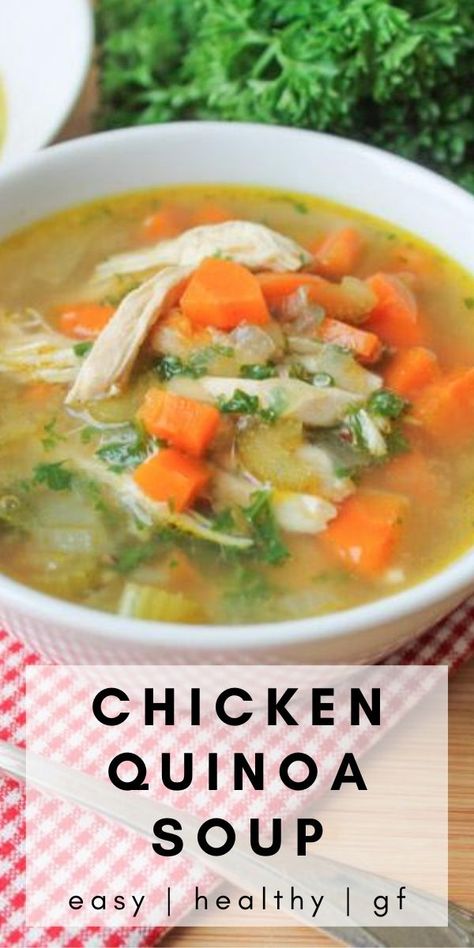 Brown Rice Soup, Quinoa And Spinach, Quinoa And Brown Rice, Quinoa Soup Recipes, Chicken Quinoa Soup, Chicken Broth Soup, Quinoa Recipes Easy, Quinoa Soup, Leftover Rotisserie