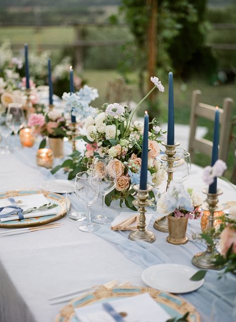 Navy Blue Candles Wedding, Navy Country Wedding, Navy Blue Reception Decor, Wedding On The Coast, Blue Candles Wedding, Blue Table Decor, Navy Blue Centerpieces, Navy Wedding Theme, Blue Fall Wedding