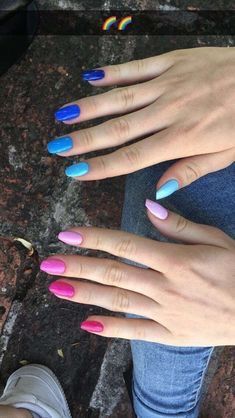 Nail Simple, Popular Nails, Rainbow Nails, Dream Nails, Pretty Acrylic Nails, My Nails, Cute Acrylic Nails, Perfect Nails, Nails Ideas