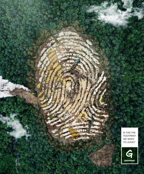 Greenpeace Print Advert By Lion's Heart: The Pollution Footprint, 2 | Ads of the World™ Environmental Art Projects, Save Nature, Theme Tattoo, Publicidad Creativa, Environmental Issues, Creative Posters, Creative Ads, Save Earth, Creative Advertising