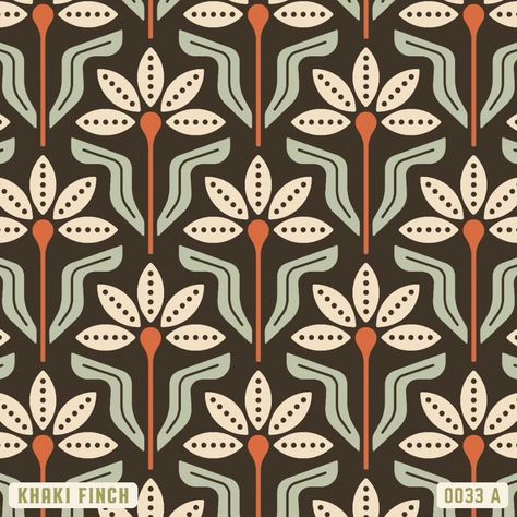 Khaki Finch - Surface Pattern Design (@khakifinch) • Instagram photos and videos Floral Surface Pattern, Geometric Motifs Design, Floral Geometric Pattern, Nature Pattern Design, Geometrical Pattern, Vintage Textiles Patterns, Retro Print, Print Design Trends, Surface Pattern Design Inspiration