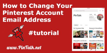 How to Change Your Pinterest Account Email Address - Pinterest Tutorials PinTalk.net Change Email Address On Pinterest, Change Password On Pinterest, Pinterest Button, My Account Page, Change Email, Card Hacks, Computer Hacks, Pinterest Tutorials, Pinterest Codes