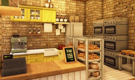 Minecraft Coffee Shop, Mizunos 16 Craft, Minecraft Rooms, Minecraft Decor, Minecraft Addons, Aesthetic Minecraft, Play Minecraft, Minecraft Interior, Minecraft Interior Design