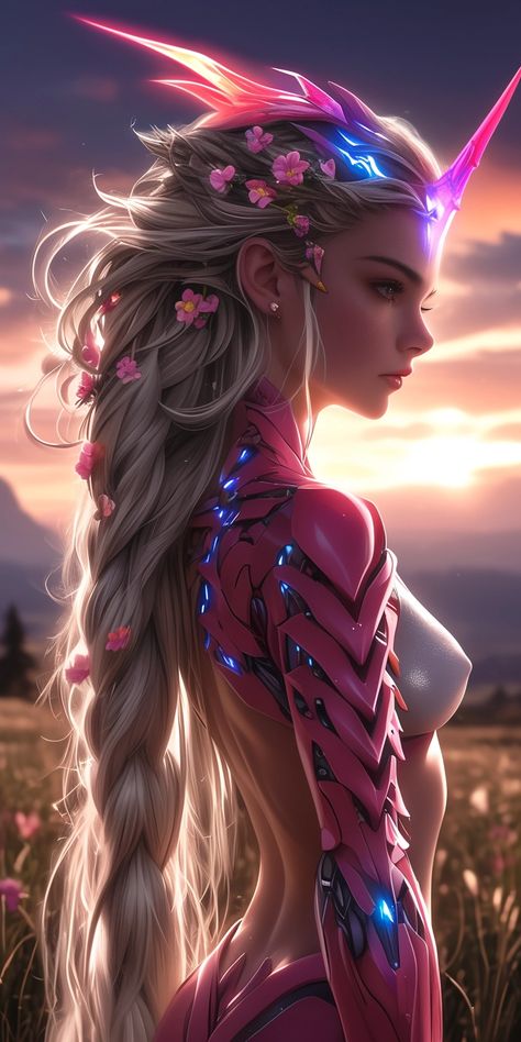 Created with Midjourney Ai #Character #Fantasy #Anime #cartoon #cyberpunk #sci-fi Cyberpunk Woman Art, Female Digital Art, Cartoon Cyberpunk, Cyberpunk Women, Cyberpunk Female, Female Elf, Alien Concept Art, Digital Portrait Art, Arte Obscura