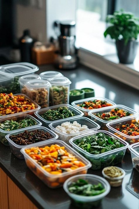 Master meal prepping for a plant-based diet to save time and stay healthy. 🥗📅 #PlantBasedMealPrep #HealthyLiving Meal Prep Ideas Aesthetic, Plant Based Vision Board, Healthy Meal Vision Board, Vegan Meal Prep Aesthetic, Healthy Diet Vision Board, Healthy Food For Vision Board, Vision Board Meal Prep, Meal Prep Asthetic Picture, Plant Based Lifestyle Aesthetic