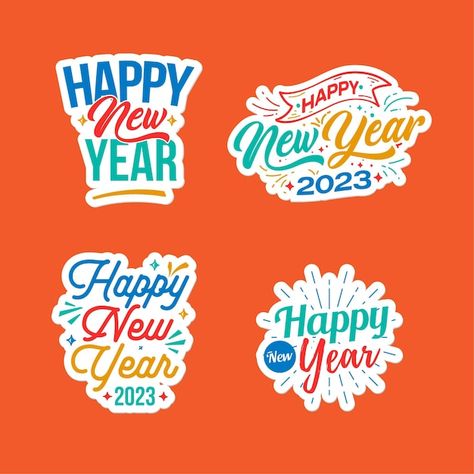 2023 Printable, Printable Sticker Sheets, Banner Drawing, Happy New Year Design, Hand Lettering Inspiration, Design Label, Hand Drawn Lettering, New Year Designs, Blue Colour Palette