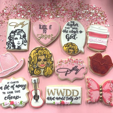 Dolly Parton Birthday, Dolly Party, Large Cookies, Cakes And Cookies, Cowgirl Birthday, Bachelorette Party Themes, Bach Party, Birthday Cookies, Dolly Parton