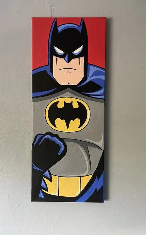 Batman Canvas Painting, Superhero Canvas Painting, Batman Pop Art, Avengers Painting, Batman Art Drawing, Superhero Canvas, Marvel Canvas, Batman Painting, Marvel Art Drawings