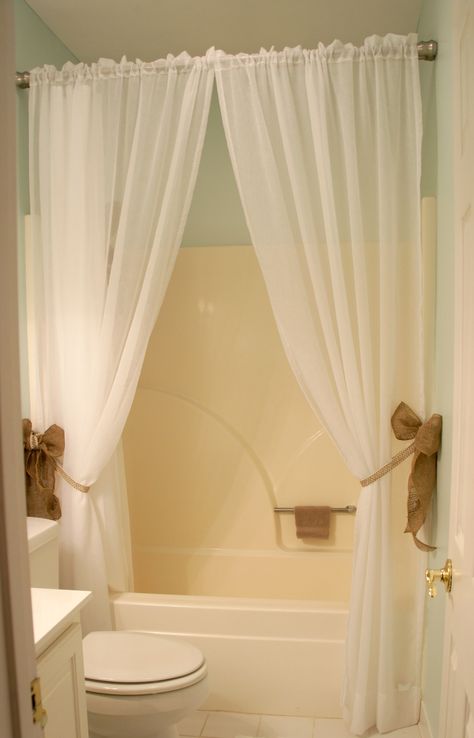 Double shower curtain ideas