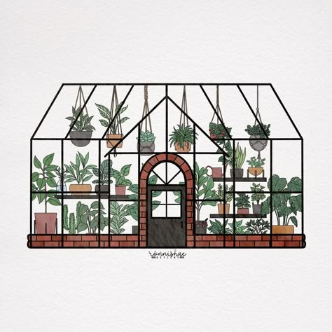 Green House Drawing, Garden House Drawing, How To Draw A Greenhouse, Green House Sketch, Garden Drawing Simple, Greenhouse Drawing Simple, Greenhouse Drawing, Green House Drawing Sketch, Greenhouse Sketch