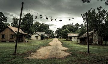 This Island Of Abandoned Movie Sets Will Give You The Creeps Southern Town Aesthetic, Big Fish Movie, Southern Town, Town Aesthetic, Abandoned Town, Abandoned Village, Haunting Photos, Film Journal, Movie Set