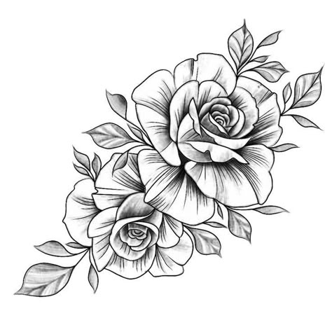 Rose Shoulder Tattoos For Women Unique, Simplicity Tattoos, Gardenia Tattoo, Rose Tattoo On Hip, Tattoo Mujer, Tattoo Planet, Rose Tattoo Stencil, Mujeres Tattoo, Horse Tattoo Design