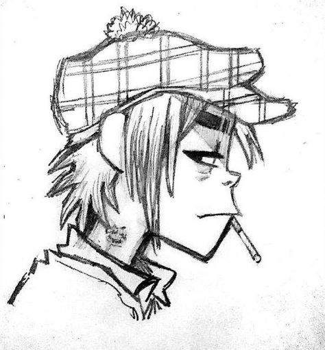 Grunge Drawing Ideas, Gorillaz Art Style, Gorillaz Fan Art, Quality Tattoo, Gorillaz Art, Graffiti Style Art, Grunge Art, Graffiti Drawing, Doodle Art Designs