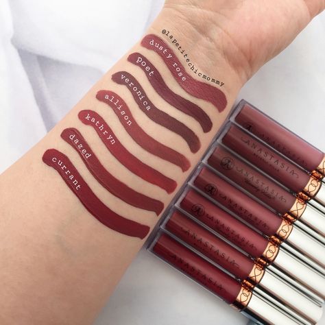 Anastasia Beverly Hills Mauve Berry Shades Liquid Lipstick – lapetitechicmommy Spring Lip Colors, Pink Lips Art, Anastasia Beverly Hills Lipstick, Anastasia Makeup, Wedding Lips, Makeup Favs, Neutral Lip Color, Dusky Skin, Lipstick Tattoos