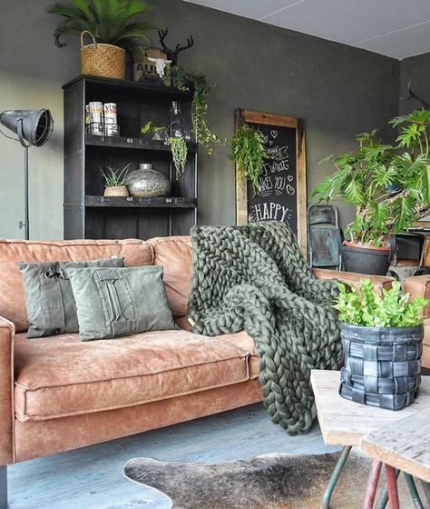 Dark green sofa living room