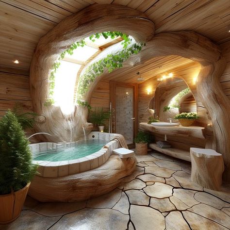 Hobbit Bathroom, Comfy Room Ideas, Fantasy Library, Unusual Bathrooms, Resort Ideas, Fantasy Houses, Amazing Rooms, Casa Hobbit, Earthship Home