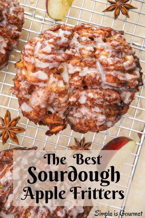 Sourdough Apple Fritters Recipe, Discard Apple Fritters, Sour Dough Apple Fritters, Sourdough Apple Turnovers, Sameday Sourdough Recipes, Apple Sourdough Discard Recipes, Sourdough Discard Apple Fritters, Easy Sourdough Discard Recipes Healthy, Sourdough Hot Pockets