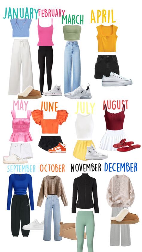 Collage Clothes Ideas Cute Outfits, Clothes Collage Aesthetic, Teen Capsule Wardrobe 2024, Preppy Outfits Collage, Cute Clothes Collage, Outfit Inspo Collage, Clothes Collage, Outfit Collages, Outfit Collage