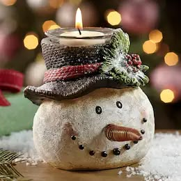 Ceramic Valentine, Holiday Pottery, Snowman Candle Holder, Pre Lit Garland, Dishes Plates, Snowman Candle, Christmas Candle Decorations, Country Door, Unique Christmas Decorations