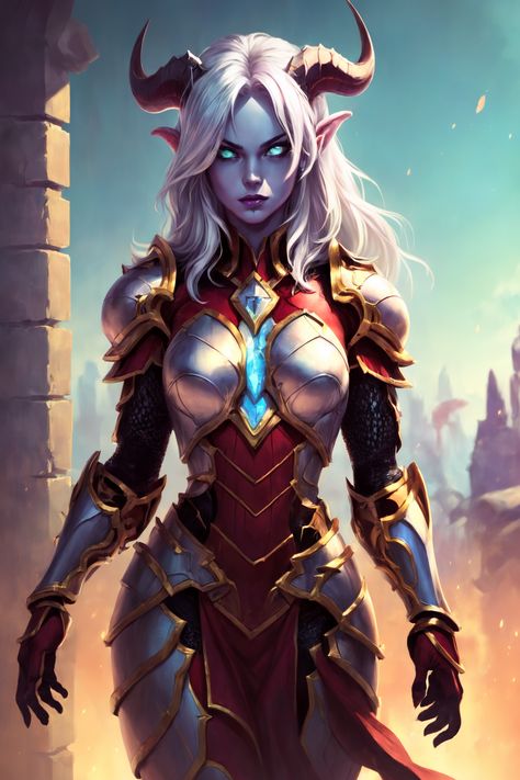 Draenei  #fantasy #warcraft #wow #worldofwarcraft #draenei Draenei Shaman, Draenei Female, Draenei Paladin, Elven Art, Wow Draenei, Goblin Art, Fantasy Demon, Devian Art, Warcraft Art