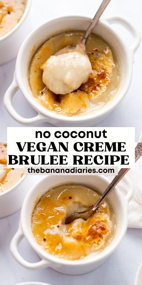 Vegan Creme Brulee, Gluten Free Vegan Recipes Desserts, Vegan Dessert Bars, Vegan Gluten Free Desserts, Creme Brulee Recipe, Brulee Recipe, Blue Dior, Healthy Vegan Desserts, Custard Recipes