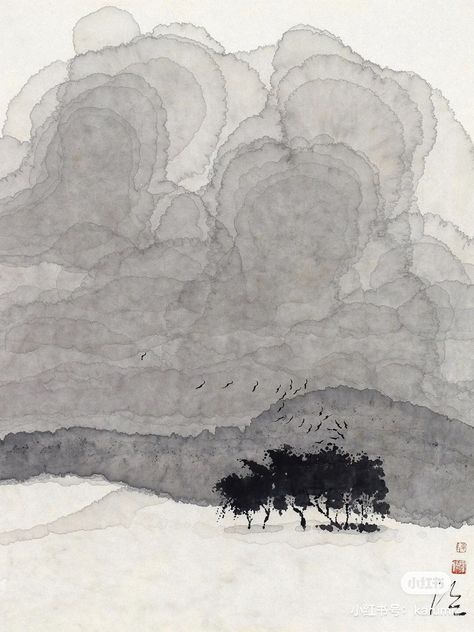 Chinese Ink Painting, Zen Painting, Chinese Art Painting, Tinta China, Art Japanese, Chinese Ink, Black And White Painting, Landscape Drawings, Zen Art