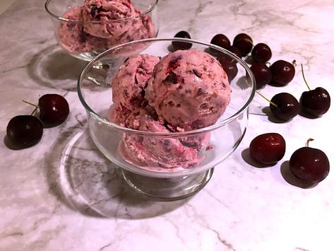 Black Cherry Ice Cream Recipe - AllSpice Blog Black Cherry Ice Cream Recipe, Black Cherry Ice Cream, Raspberry Ice Cream Recipe, Cherry Ice Cream Recipe, Black Raspberry Ice Cream, Misty Woods, Frozen Deserts, Cherry Clafoutis, Ice Cream Ideas