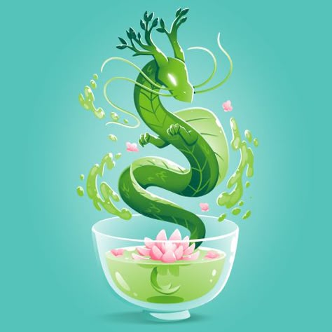 Tea Dragon, Dragon Funny, Majestic Dragon, Dragon Tea, Kawaii Pics, Mythical Creatures Fantasy, Hobby Ideas, Little Drawings, Creature Drawings