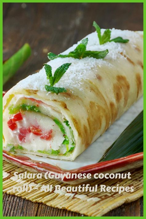 Salara (Guyanese coconut roll) - All Beautiful Recipes Coconut Roll, Beautiful Recipes, Red Food Coloring, Grated Coconut, Sweet Bread, Red Food, Ground Nutmeg, Warm Milk, No Bake Treats