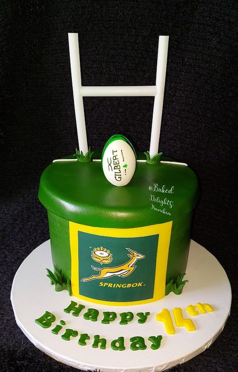 Rugby Birthday Cake, Smoothie Party, Rugby Birthday, Springbok Rugby, Birthday Cake Ideas, 14th Birthday, Cake Ideas, Rugby, Craft Ideas