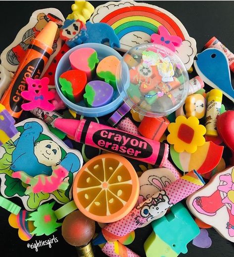 Vintage erasers!! Did you collect these back in the day? #70s #80s #90s #nostalgia #childhoodmemories #backintheday #erasers… | Instagram 90s Toys Nostalgia, Eraser Collection, 1980s Nostalgia, 90s Memories, 90s Toys, 2000s Nostalgia, Paper Games, Pastel Room, 90s Nostalgia