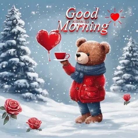 Good Morning Winter Pictures !! - eikones top Christmas Good Morning Images, Good Morning Christmas Images, Good Morning Happy New Week, Good Morning December, Winter Good Morning, Good Morning Dog, Good Morning Sister Quotes, Memory Quotes, Good Morning Animals