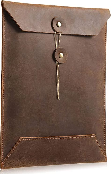 Leather Projects Ideas, Leather Invitation, Dark Brown Office, Portfolio Designs, Brown Office, Envelope Handmade, Leather Laptop Sleeve, Travel Project, Leather Binder