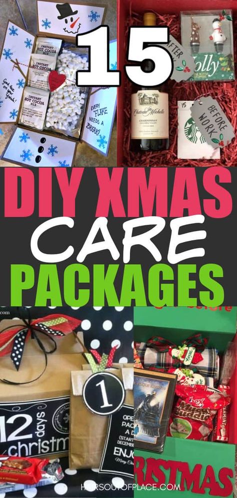 CREATIVE DIY 15 Christmas Care Package Ideas - Hairs Out of Place Christmas Care Package Ideas, Deployment Packages, Diy Care Package, Christmas Care Package, Care Package Ideas, 12 Days Of Xmas, Deployment Care Packages, Unisex Christmas Gifts, Grinch Who Stole Christmas