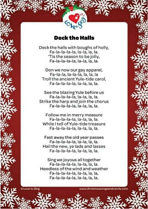 Christmas Hymns Lyrics, Deck The Halls Lyrics, Christmas Song Lyrics, Traditional Christmas Songs, Christmas Carols Lyrics, Kids Lunch Box Notes, Rainbow Songs, Christmas Music Videos, Christmas Songs Lyrics