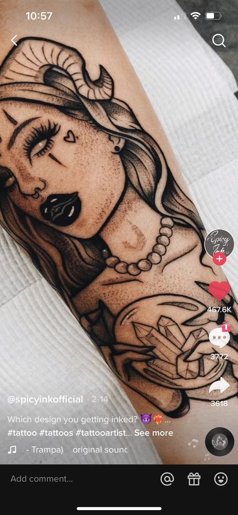 Zombie Girl Tattoo, Zombie Girl Tattoos, Ram Horns, Zombie Girl, The Ram, Sleeves Ideas, Girl Tattoo, Tattoos With Meaning, Girl Tattoos