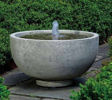 Pala Stone Fountain | Pottery Barn Campania International, Bird Bath Fountain, Stone Fountains, Stone Bowl, Fountains Outdoor, Garden Accents, Cast Stone, Pottery Barn Teen, Grey Stone