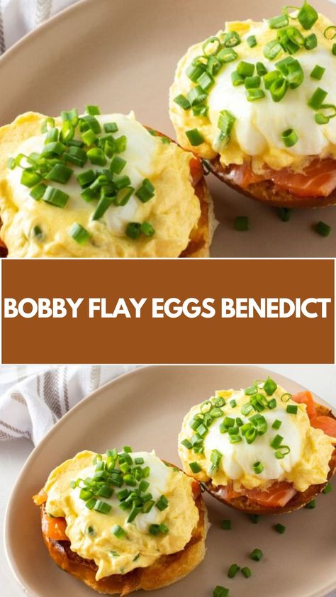 Bobby Flay’s Eggs Benedict is made with clarified butter, egg yolks, fresh lemon juice, cayenne pepper, English muffins, poached eggs, and Canadian bacon. This delicious Eggs Benedict recipe creates a hearty breakfast that takes about 30 minutes to prepare and can serve up to 4 people. Brunch With Bobby Flay Recipes, Eggs Benedict Muffin Cups, Eggs Benedict With Bacon, Eggs Benedict Recipes, Best Eggs Benedict Recipe, Different Ways To Make Eggs, Eggs Benedict Variations, Egg Benedict Recipe, Egg Preparation