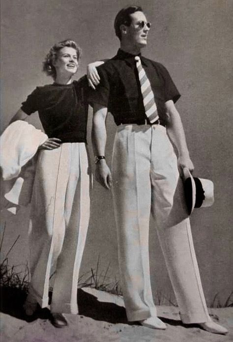 1930s Trousers, 1939 Fashion, 1930s Party, 1930s Mens Fashion, 1930 Style, 1940s Looks, 1940s Women, 50s Women, Shabby Chic Clothes