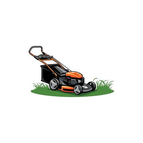 lawn mower - lawn care and service illustration logo vector Service Illustration, Lawn Care Logo, Landscaping Logo, Logo Garden, Plant Logos, Eco Logo, Lawn Service, Green Planet, Care Logo