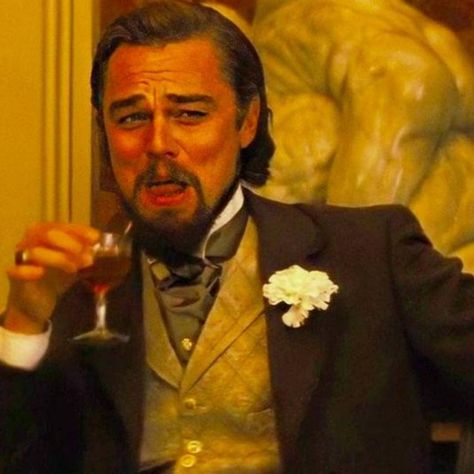 Leonardo DiCaprio laughing meme template of Django Unchained Leonardo Dicaprio, On Twitter, Twitter