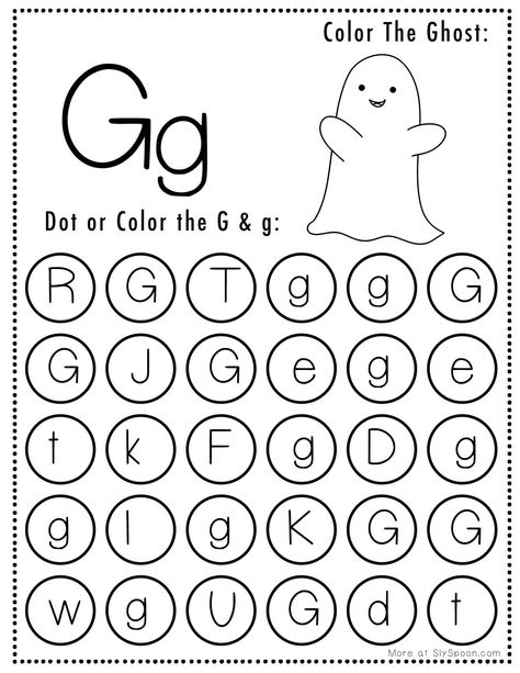 G Is For Preschool, Letter G Halloween Crafts, G Is For Ghost Preschool, Letter G Activity, Letter G Crafts, Letter G Activities, Toddler Journal, Letters Activities, Free Handwriting Worksheets