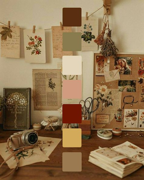 Color Palette Light Academia, Cottagecore Aesthetic Color Palette, Cottage Core Aesthetic Color Palette, Colour Palette Cottagecore, Earthy Vintage Aesthetic, Modern Vintage Color Palette, French Color Palette Vintage, Dried Flowers Color Palette, Aesthetic Color Pallete Vintage