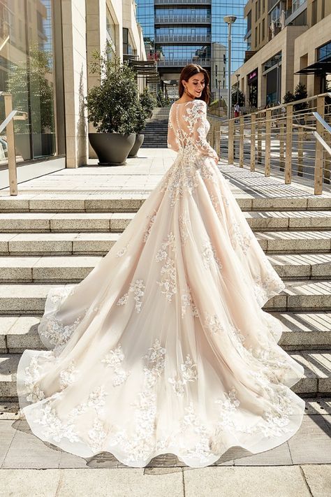 Eddy K SKY 134 - Shop this style and more at oeevening.com Wedding Gown Lace Sleeves, Wedding Ready, Fairy Tale Wedding Dress, A Wedding Dress, Princess Wedding Dresses, Long Sleeve Wedding, Dresses Lace, Princess Wedding, Dresses Elegant