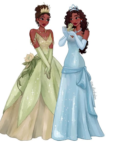 Tiana Princess And The Frog Blue Dress, Tiana And Naveen Drawing, Princess Tiana Gown, Princess Tiana White Dress, Blue Princess Tiana Dress, Green Tiana Dress, Tiana Princess And The Frog Dress, Disney Bounding Tiana, Princess Tiana Icon