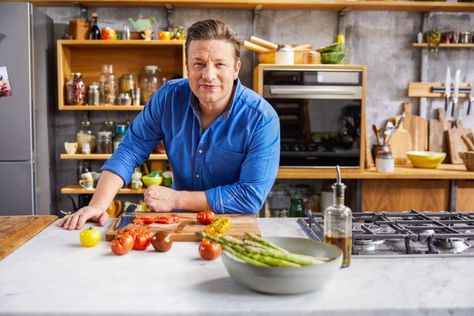 Jamie Oliver Vegetarian, Cooking Show Set, Jamie Oliver 30 Minute Meals, Jamie Oliver Kitchen, 5 Ingredient Meals, Chef Jamie Oliver, False Narrative, Bank Of Montreal, Valentine Food